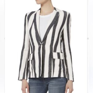Frame navy & white striped line blazer- great for spring sz 2